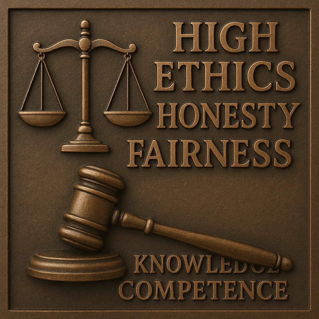 Highest Ethics, Honesty, Fairness, Knowledgeable, Competent Umpire